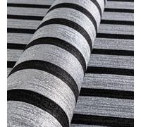 As Creation Metallic Silver & Black Wood Panel Slats Wallpaper 78627-1