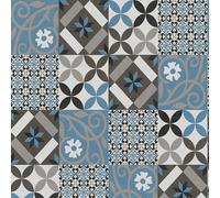 Moroccan Tile Effect Wallpaper AS Creation Blue Black Grey Mosaic Vinyl
