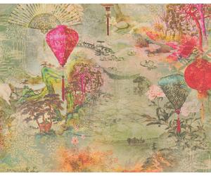 AS CREATION MULTI JAPANESE ASIAN SCENERY FUSION LANTERN WALLPAPER SHINY 37466-1
