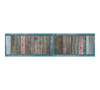 As Creation Multicolour Vertical Stripe Wood Effect Wallpaper Border, Brown Blue And Red Wood Look Wallpaper Border