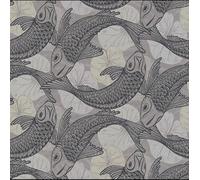 As Creation New A S Creation Aquarium Asian Koi Fish Floral Metallic Textured Wallpaper