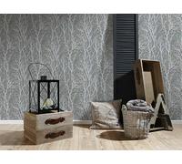 AS CREATION NON-WOVEN GREY SILVER NATURE QUALITY DESIGNER WALLPAPER 30094-3