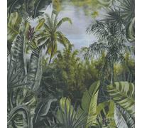 As Creation Non-Woven Jungle Leaves Dark Green Design Paste The Wall Wallpaper