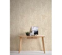 AS Création Non-woven wallpaper cream copper metallic leaves 386002 (3,06£/1qm)