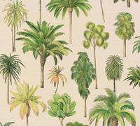 As Creation Non-Woven Warm Beige Island Foliage Wallpaper - Botanical Tropical Palm Trees Wallpaper 791711