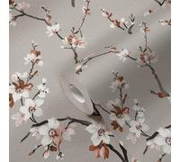 AS Creation Oriental Floral Blossom Wallpaper - Grey Brown White 38520-4