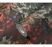 Galerie Blooming Wild Red/green Antique Floral Motif Wallpaper Roll
