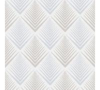 Geometric Wallpaper New Life A.S. Création Non-Woven Wallpaper 10.05 m x 0.53 m Blue Grey Creme Made in Germany 356062 35606-2