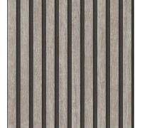 AS Creation Realistic Acoustic Slat Wall Panels 3D Effect Ash Grey Wallpaper