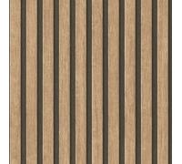 AS Creation Realistic Acoustic Slat Wall Panels 3D Effect Natural Oak Wallpaper