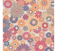 A.S. Création Retro 70's Daisy Floral Wallpaper Red/Blue/Orange/Yellow/Cream Retro Chic 395354 8.50m x 0.53m Paste The Wall