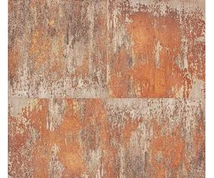 As Creation Rustic Metal Panel Sheet Brown Grey Metallic Wallpaper 361182