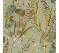 AS Creation Safari Animals Green Wallpaper Dense Jungle Paste The Wall Vinyl