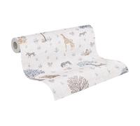 As Creation Savannah Animals Cream Grey Wallpaper A S Creation Non-Woven Paste The Wall 77176-1