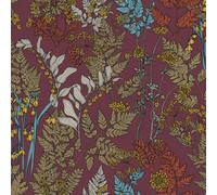 As Creation Statement Graphic Wallpaper With Plum Background, Multicoloured Wallpaper, , Leaf Wallpaper With Different Colours