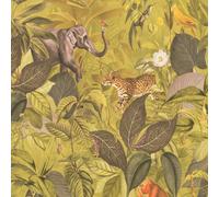 AS Creation Textured Jungle Lime Green Wallpaper Floral Animal Print Botanical