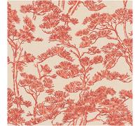 As Creation Textured Vinyl Wallpaper Beige Red Tree Print Asian Inspired Non Woven