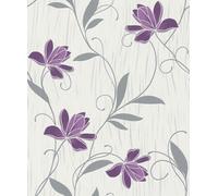 AS Creation Trail Leaf Blown Vinyl Purple Floral Wallpaper 3062-34