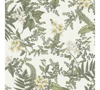 As Creation Trailing Leaves Lily Blossom Green Wallpaper Textured Paste The Wall