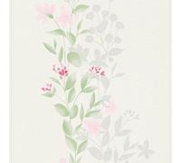 As Creation Tree Pattern Wallpaper In Cream, Green And Red, Floral Pattern Vinyl Wallpaper, Cream Wallpaper With Green & Red Pattern