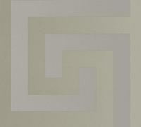 As Creation Versace 5 Greek Key Taupe Beige Grey Metallic Wallpaper 386092