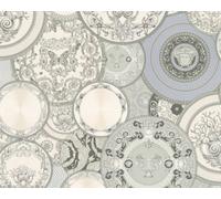 Versace III Les Etoiles De la Mer Dish Wallpaper 34901-3 Silver Plants