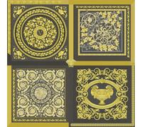 As Creation Versace Panel Metallic Wallpaper Gold Black Vinyl Paste Wall Textured Luxury