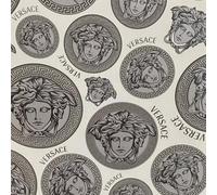 As Creation Versace Plate Metallic Wallpaper Grey Silver Vinyl Paste Wall Textured