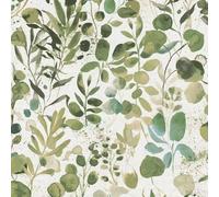 AS Creation Watercolor Green Leaves White Wallpaper Floral Paste The Wall Vinyl