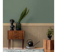 As Creation Wood Slats Dado Wall Panel Natural/black 39744-1