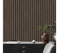 AS Creation Wooden Slats Panelling 3D Panel Wallpaper Dark Oak Black 39109-3