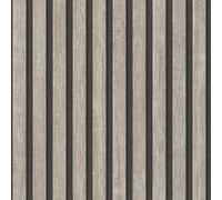 A.S. Création PintWalls II 391092 Wallpaper Acoustic Panels 3D Grey Black Wooden Slats 10.05 m x 0.53 m, Single Unit, Made in Germany