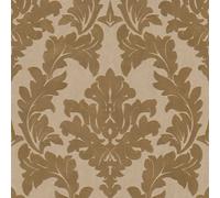 As Creation Yellow And Grey Damask Pattern Wallpaper In Yellow And Beige, Classical Baroque Style Wallpaper, Great For Bedroom And Dining Room