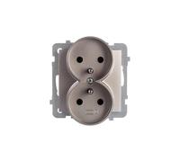 AS Double Socket with/u Satin Light GP-2GRZ/m/45