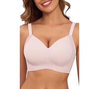 As Fairy Non-Wired Bra for Women, Push-Up Comfortable Seamless Bralettes with Soft Support, Full Coverage, Everyday for Large Breasts, pink, L