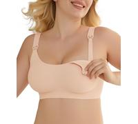 As Fairy Nursing Bras for Breastfeeding Natural Shape Maternity Bra Seamless Jelly Strip Support Comfort Pregnancy Bra, Nude, L