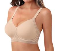 As Fairy Womens Wireless Bra Push Up Bra for Women Seamless No Underwire Bras Regular & Plus Size, Nude, M