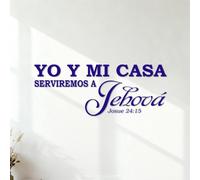 As for Me and My House We Will Serve the Lord Bible Verse Fine Carving Decals Equipped with Transfer Film kit 41.6x106.7cm DarkBlue