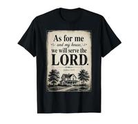 As for Me and My House, We Will Serve The Lord - Joshua 24 Value Graphic T-Shirt, Men, Black, M