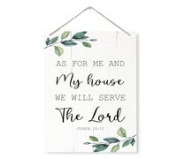 As for Me and My House will Serve the Lord Sign, Religious Decor Sign, Rustic Wooden Hanging Plaque Sign, Home Wall Decor, Living Room Decor, House Door Hanger, Christian Farmhouse Decor