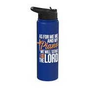 As for Me and My Piano We Will Serve The Lord Stainless Steel Insulated Water Bottle