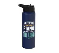 As for Me and My Piano We Will Serve The Lord Stainless Steel Insulated Water Bottle