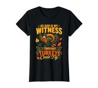 As God is My Witness I Thought Turkeys Could Fly Value Graphic T-Shirt, Women, Black, S