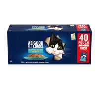 As Good as It Looks Adult Wet Cat Food Ocean Feasts in Jelly 40x85g - Provide Tempting Textures and Delicious Flavours for a Healthy and Active Cat - 100% Complete and Balanced