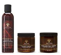 As I Am Naturally | Coconut CoWash 16oz | Leave-In Conditioner 8oz | DoubleButter Cream Moisturizer 8oz (3 SET BUNDLE)