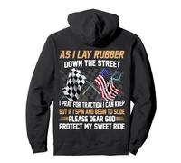 As I Lay Rubber Down The Street Racing Race Car Pullover Hoodie