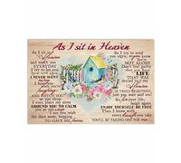 As I sit in Heaven I Look at You Every Day I Never Leave Laughing Life Breathing Home Bird Memorial 5.5x8inch Tin Sign Plaque Poster for Garage Bar Bar Family Man Cave Wall Decor