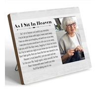 As I Sit in Heaven White Photo Frame Sympathy Gift Memorial Picture Frame for Loss of Loved One Fits 4x6 Inches Photo