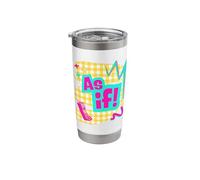 As If 90s Nostalgia Girly Clueless Color Pop Plaid Preppy Stainless Steel Insulated Tumbler