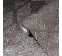 AS My Home My Spa Hexagon Charcoal & Rose Gold Cube Geometric Wallpaper 38690-2